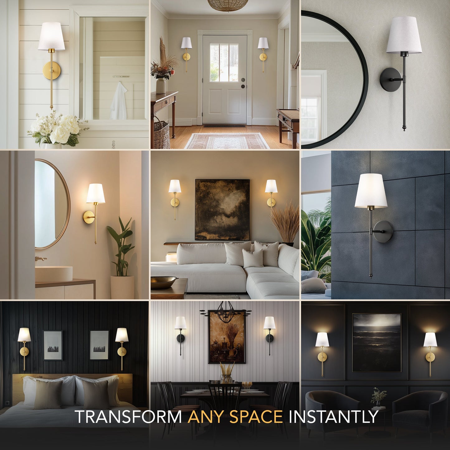 Wireless Wall Sconce | Battery Operated Wall Sconces Canada with Adjustable Brightness, Modern Wall Sconce Lighting & Wall Mount Lights