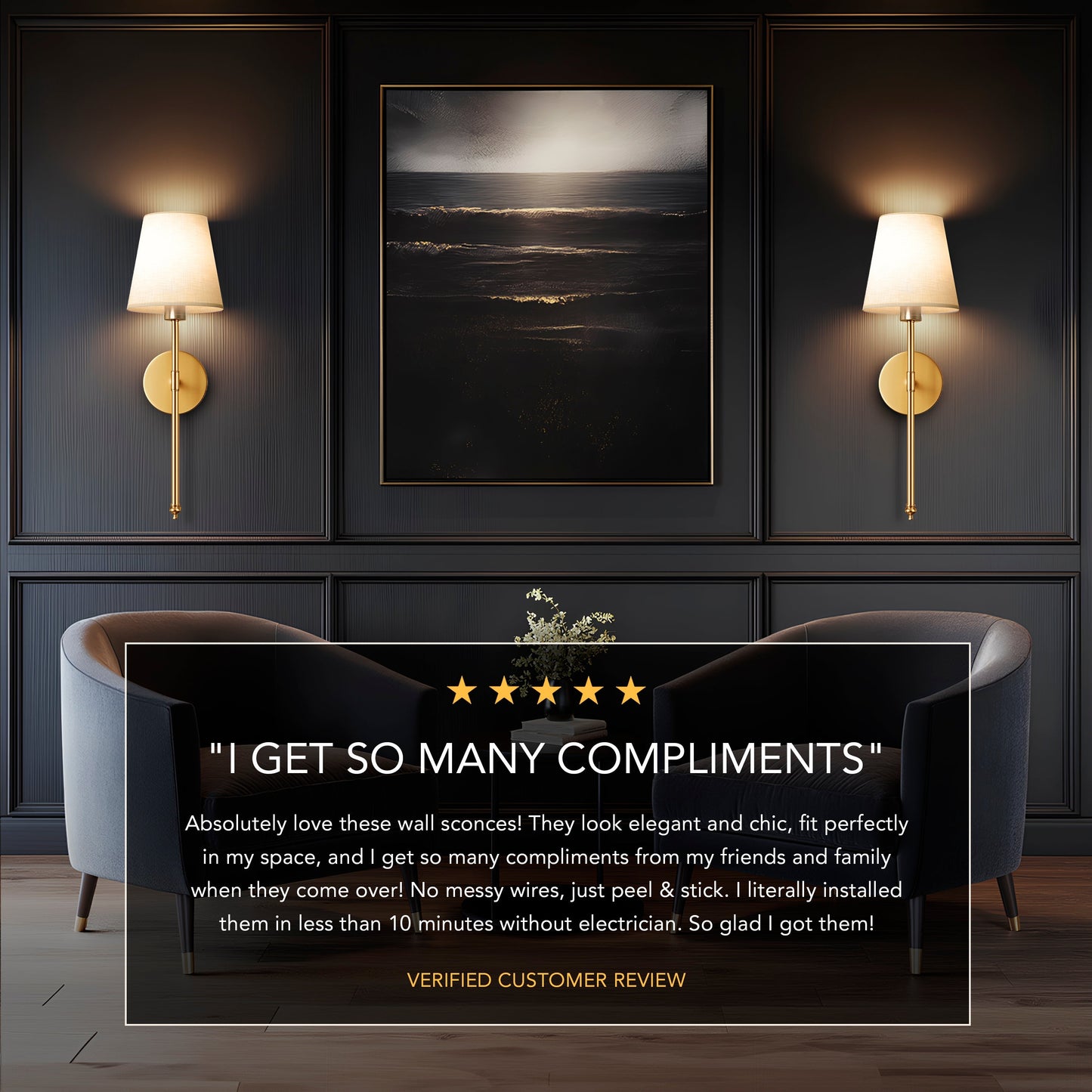 Wireless Wall Sconce | Battery Operated Wall Sconces Canada with Adjustable Brightness, Modern Wall Sconce Lighting & Wall Mount Lights