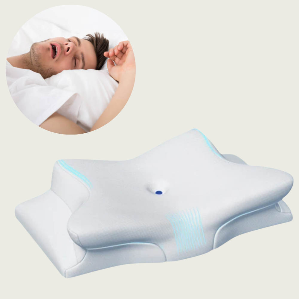 Pillow for Sleep Apnea & Snoring Relief – Ergonomic Memory Foam Anti-Snore Pillow for Better Breathing & Deep Sleep Support