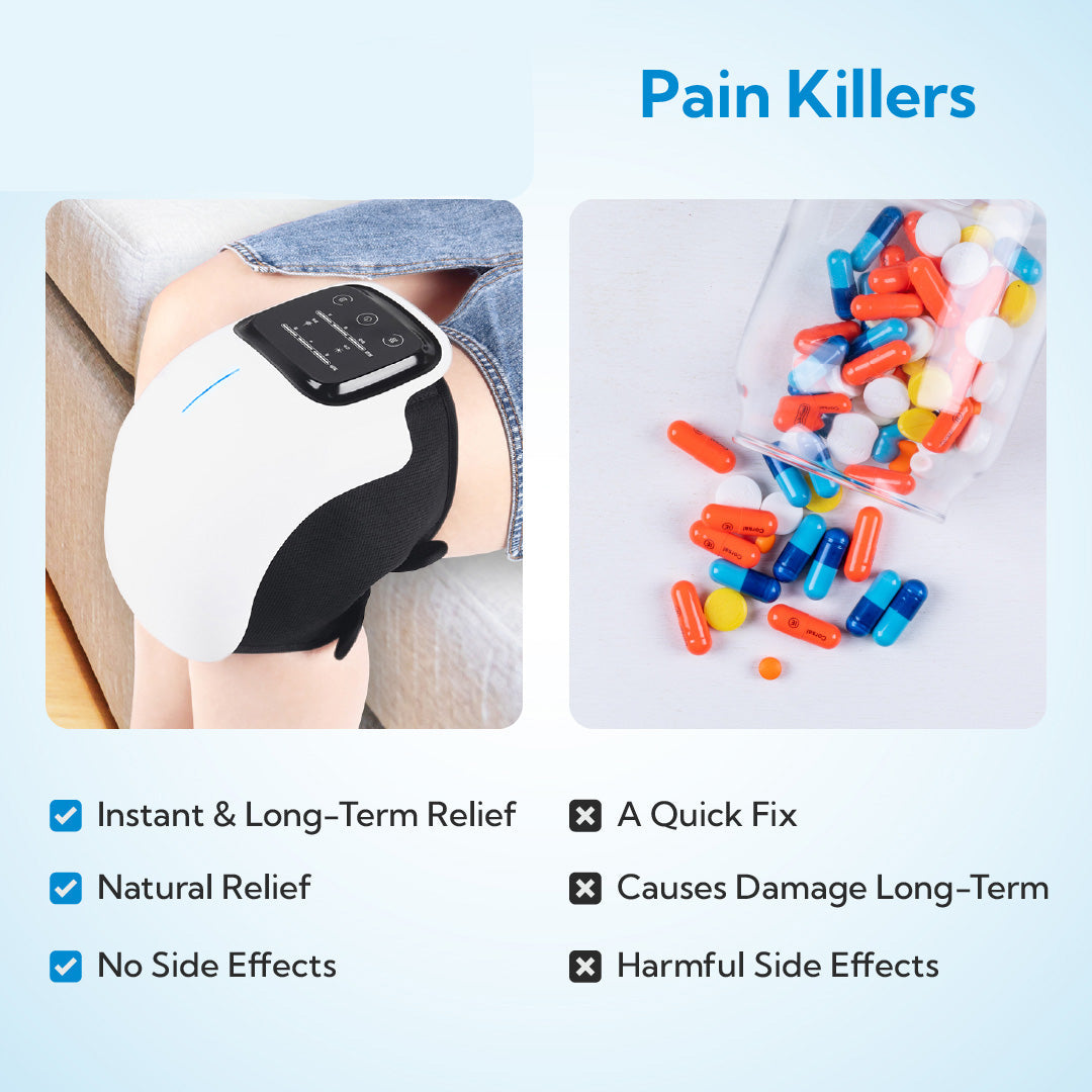 Knee Massager | 4-in-1 Vibration, Heat & Laser Therapy for Knee Pain Relief & Swelling at Home