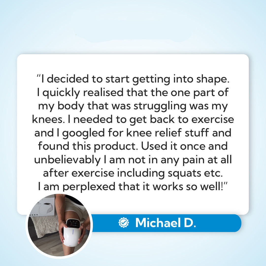 Knee Massager | 4-in-1 Vibration, Heat & Laser Therapy for Knee Pain Relief & Swelling at Home