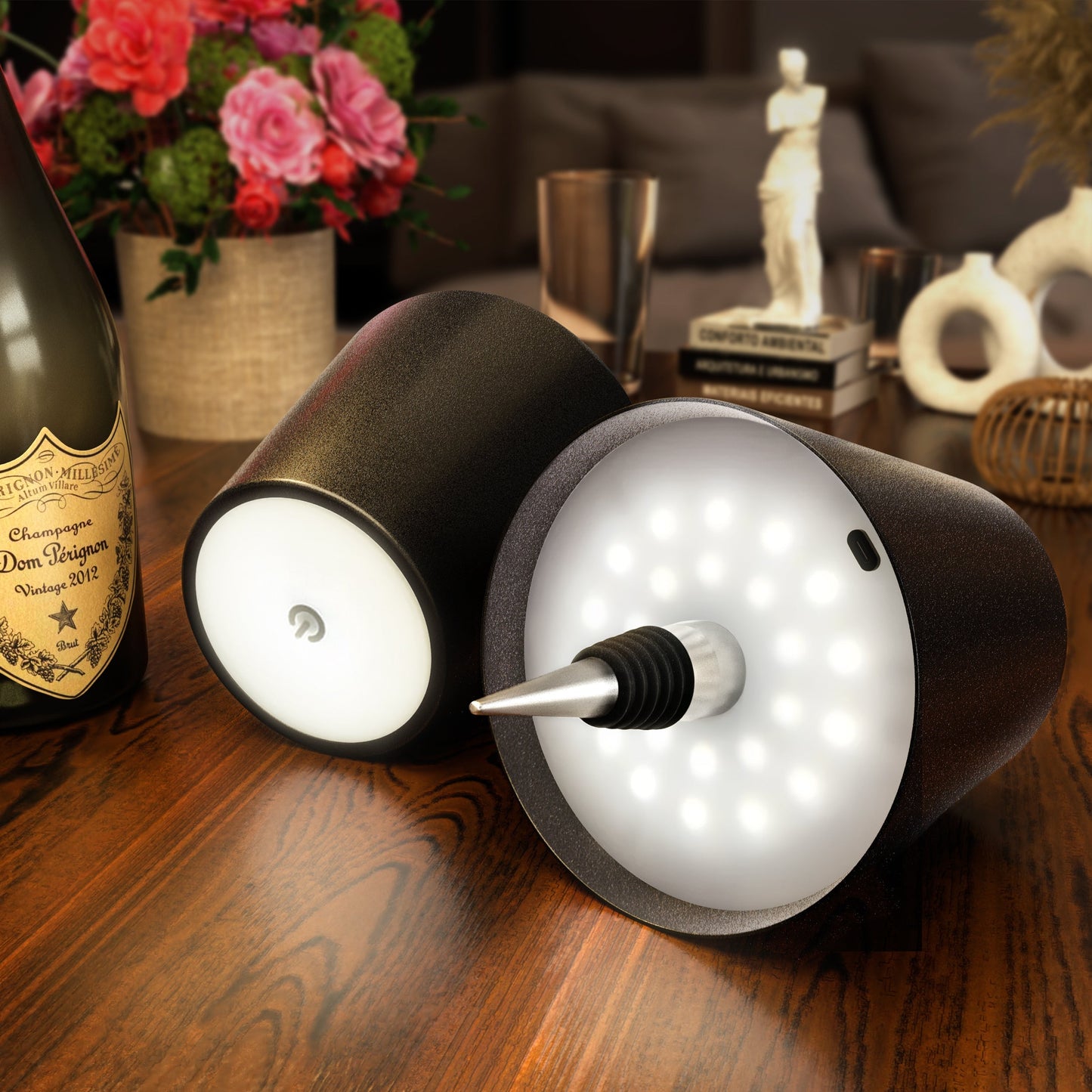 Wireless Bottle Lamp | Rechargeable, LED & Ideal for Home Decor or Outdoor Events