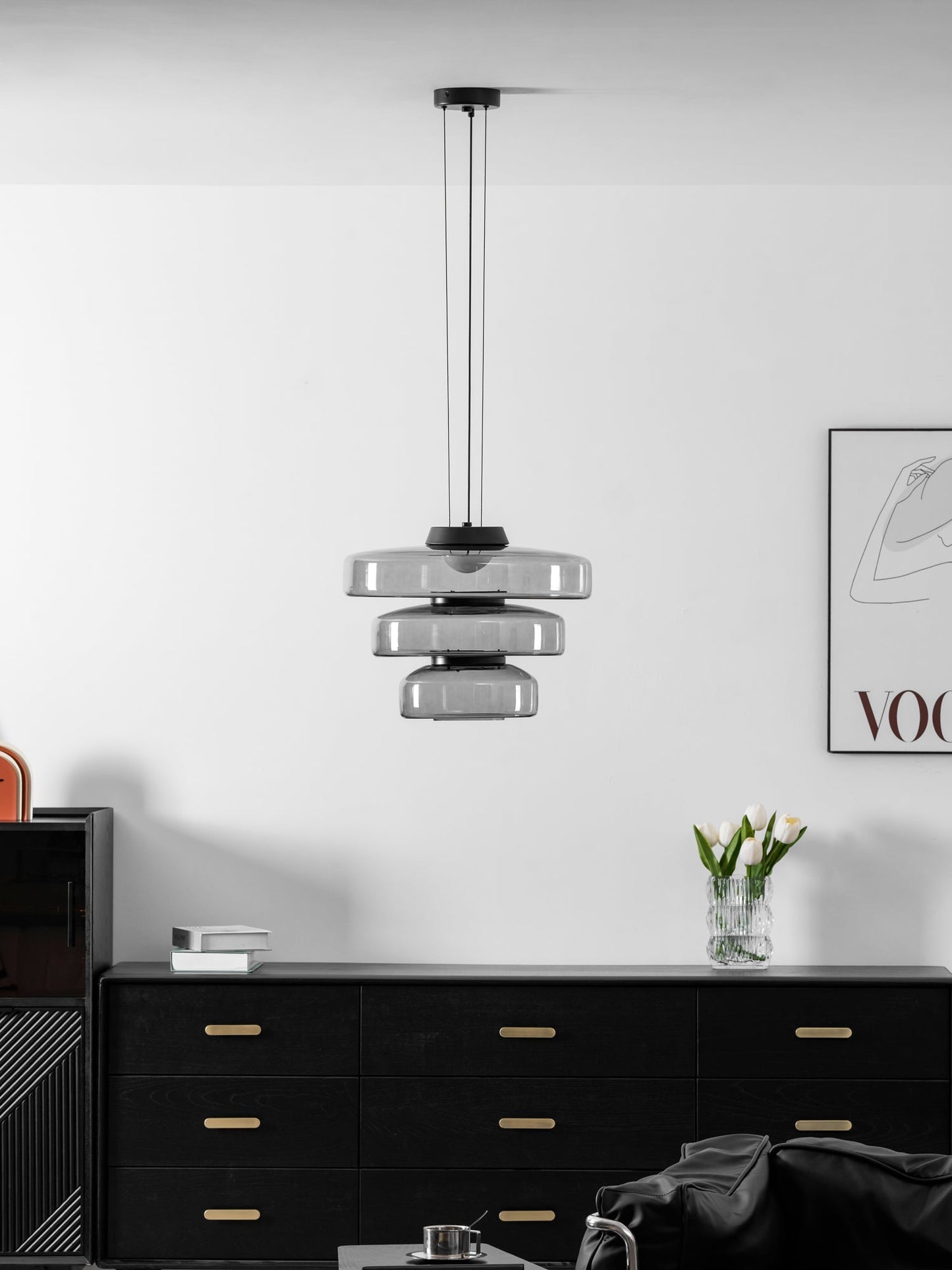 Levels Series Pendant Light | Dimmable, Adjustable Height & Versatile for Indoor Use in Living Rooms and Kitchens