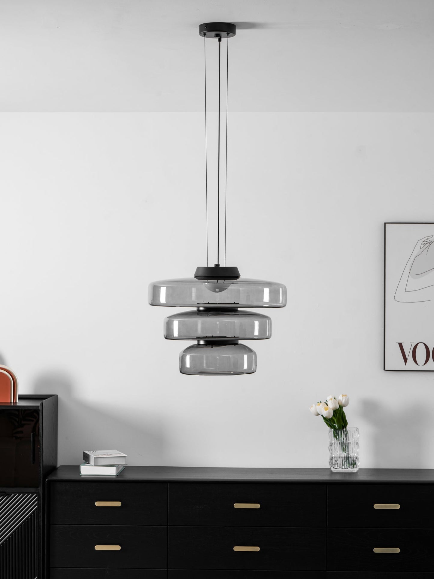 Levels Series Pendant Light | Dimmable, Adjustable Height & Versatile for Indoor Use in Living Rooms and Kitchens