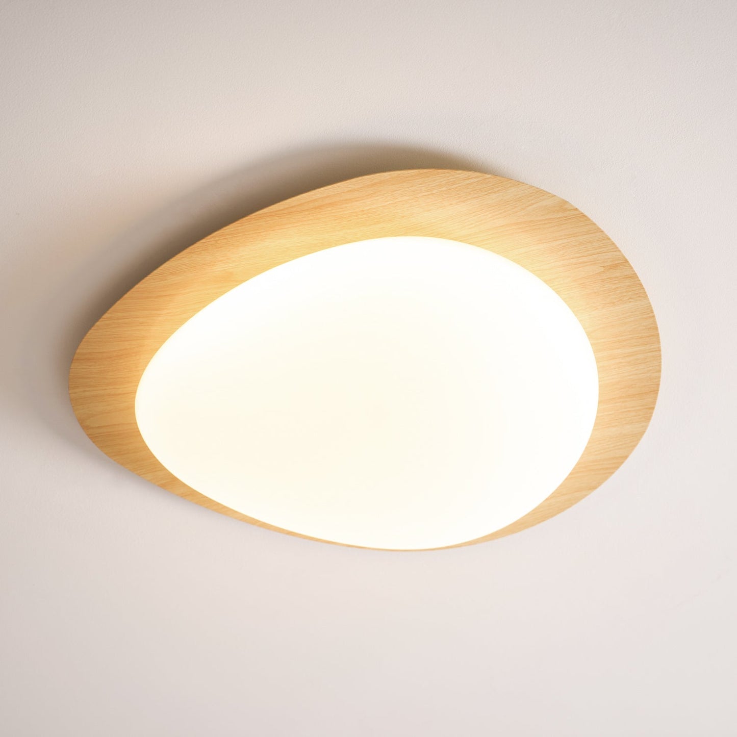 Nordic Ceiling Light | Ceiling Mount light fixture, Dimmable, Walnut Wood Grain Finish & Ideal for Indoor Home Decor