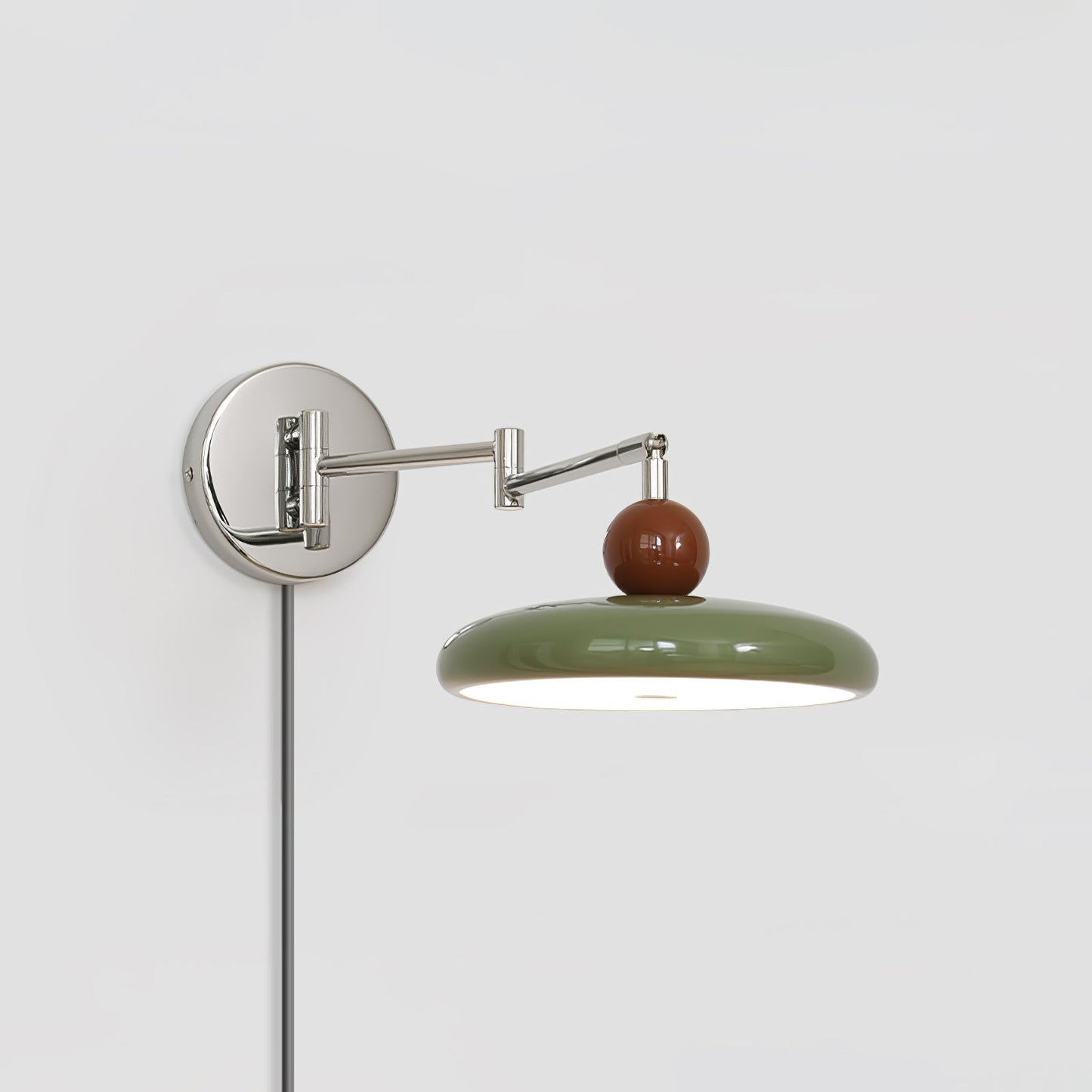 Plug-in Wall Lamp with Adjustable Arm and Warm White LED Light for Living Room & Bedroom Use