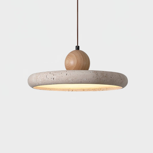Yellow Travertine Pendant Light | Dimmable, Integrated LED & Ideal for Indoor Spaces