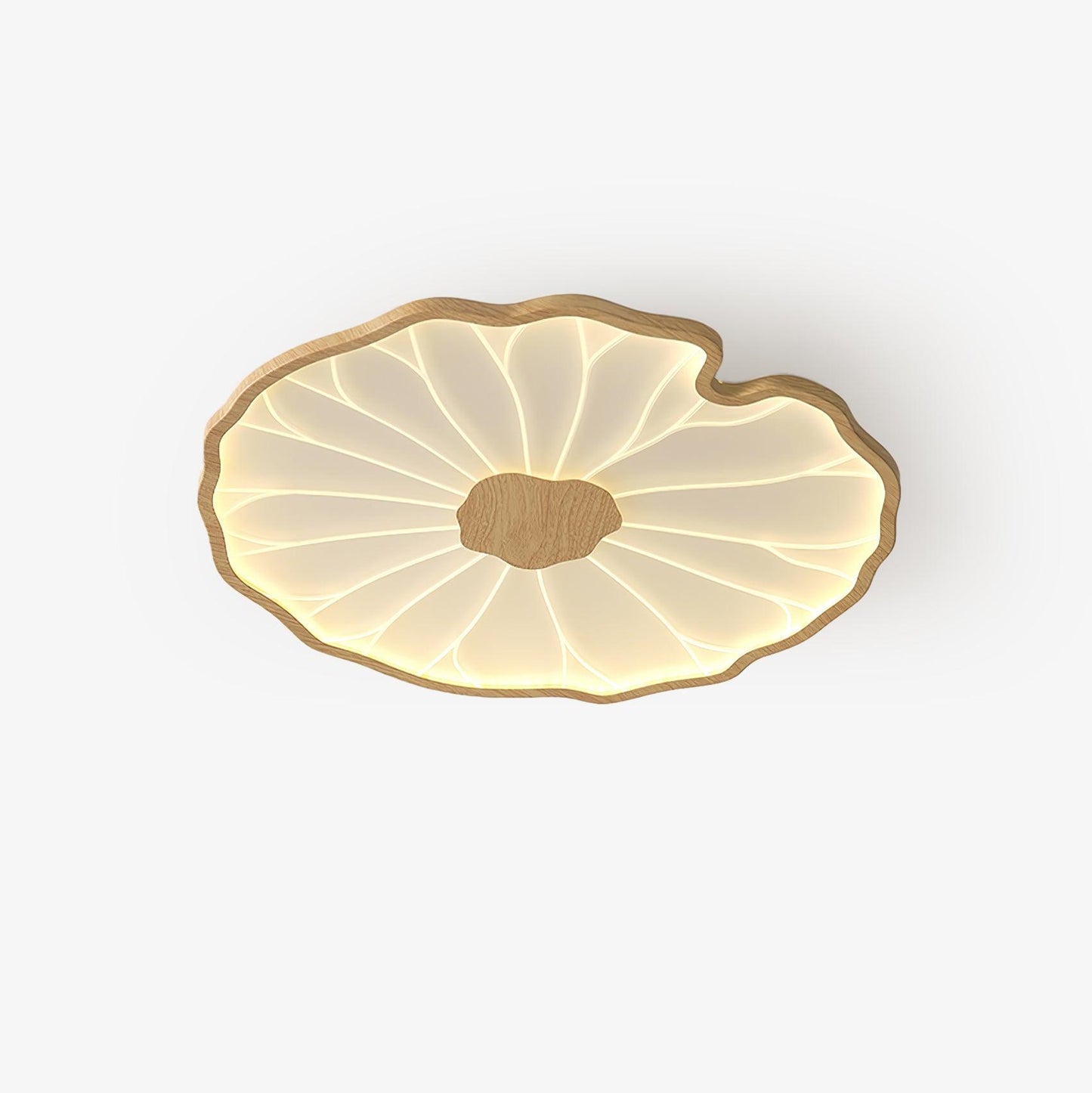 Lotus Leaf Acrylic Ceiling Lamp | Durable, Rustic Wood Finish & Ideal for Indoor Spaces