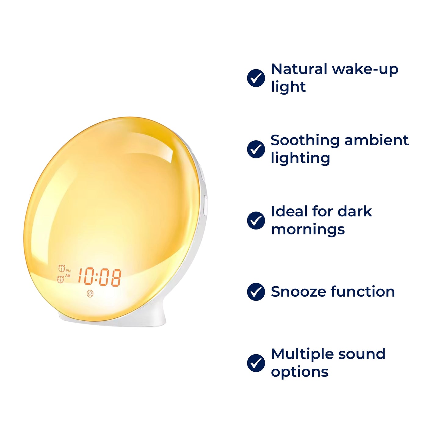 Sunrise Alarm Clock | Best Natural Wake-Up Sunrise Light with Ambient Lighting for Heavy Sleepers & Dark Mornings