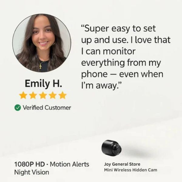 Mini Wireless Security Camera | 1080p HD, Motion Detection & Night Vision for Home and Office Monitoring