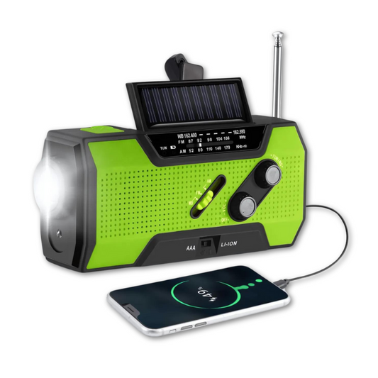 All-In-One Emergency Radio | 4000mAh Battery, Flashlight & Phone Charger for Outdoor Adventures and Emergency Preparedness