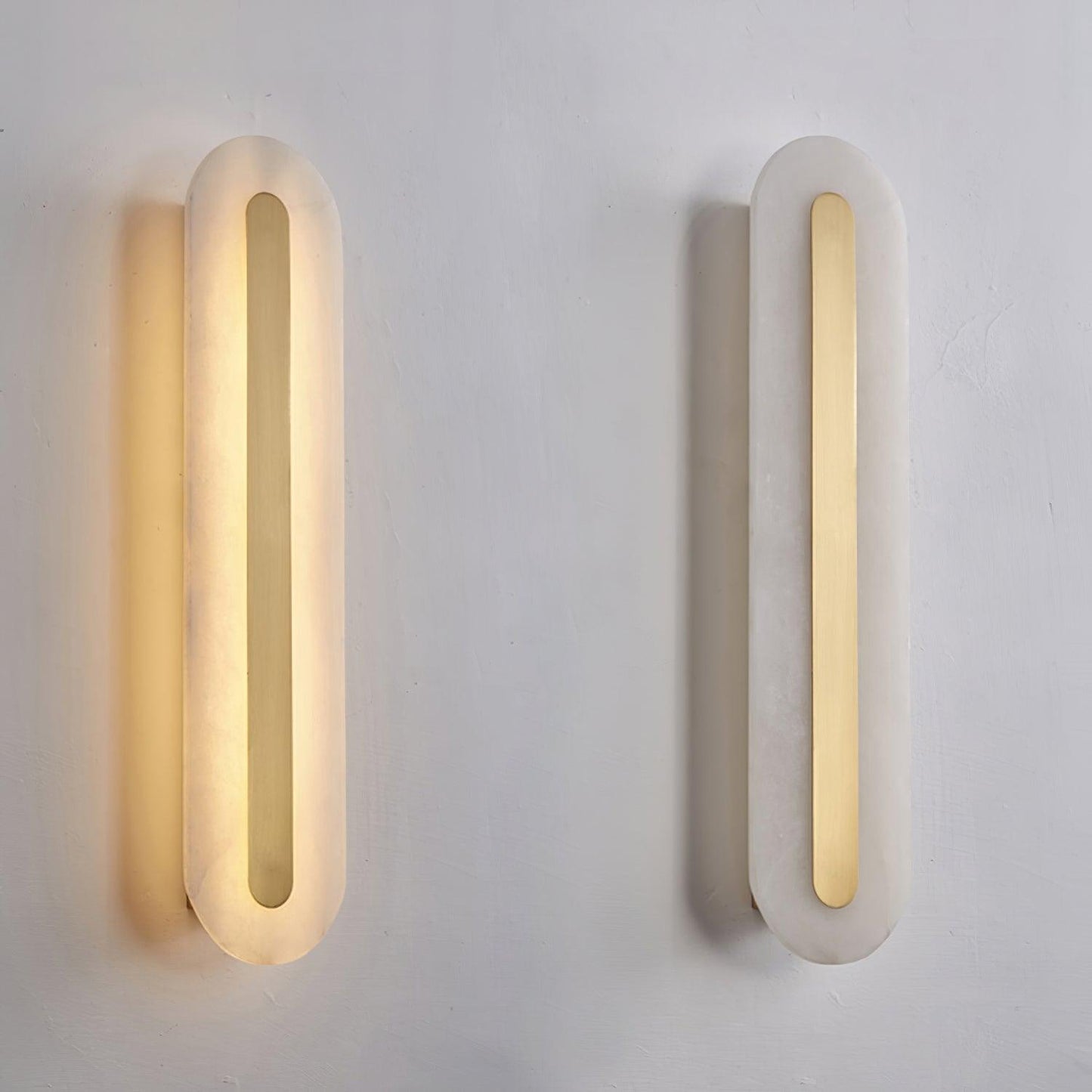 Alabaster Rounded Wall Light Fixture - Modern Sconce for Living Room & Hallway Lighting