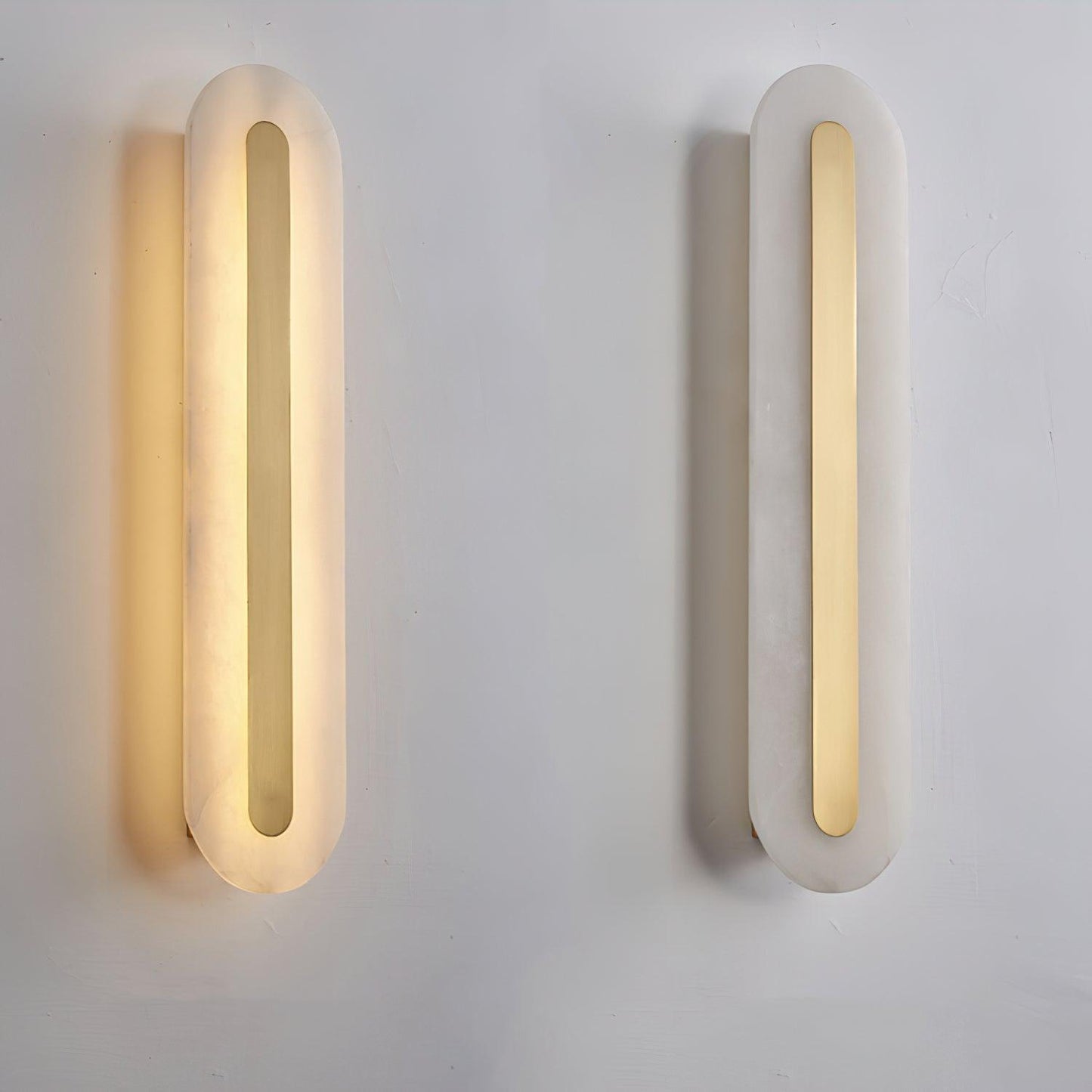 Alabaster Rounded Wall Light Fixture - Modern Sconce for Living Room & Hallway Lighting