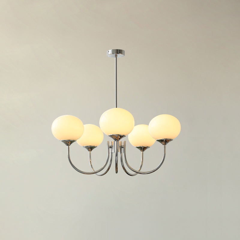 Marshmallow Chandelier | Gold Finish with Pink Glass Shades for Indoor Use & Modern Home Decor