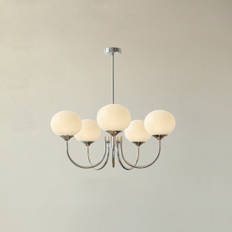 Marshmallow Chandelier | Gold Finish with Pink Glass Shades for Indoor Use & Modern Home Decor