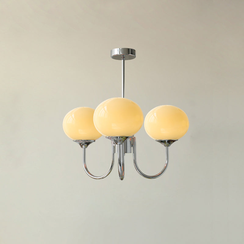 Marshmallow Chandelier | Gold Finish with Pink Glass Shades for Indoor Use & Modern Home Decor