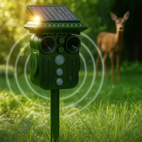 Ultrasonic Solar Deer Repeller | 5 Adjustable Modes, Waterproof & Eco-Friendly for Home Gardens and Yards