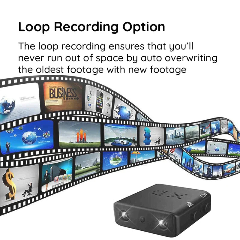 Mini Wireless Hidden Camera with Audio - Compact Spy Camera for Home Security & Nanny Monitoring
