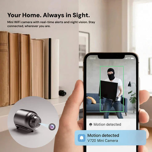 Mini Wireless Hidden Camera with Audio - Compact Spy Camera for Home Security & Nanny Monitoring
