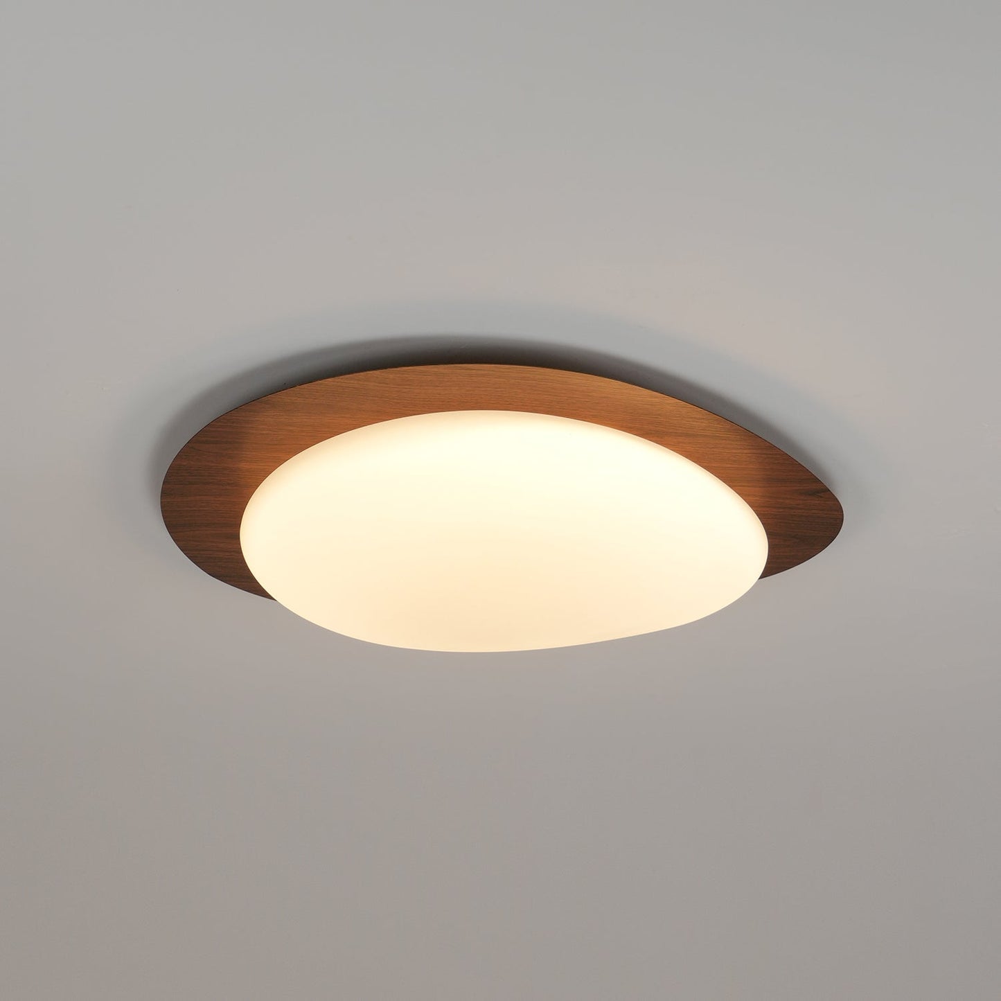 Nordic Ceiling Light | Ceiling Mount light fixture, Dimmable, Walnut Wood Grain Finish & Ideal for Indoor Home Decor
