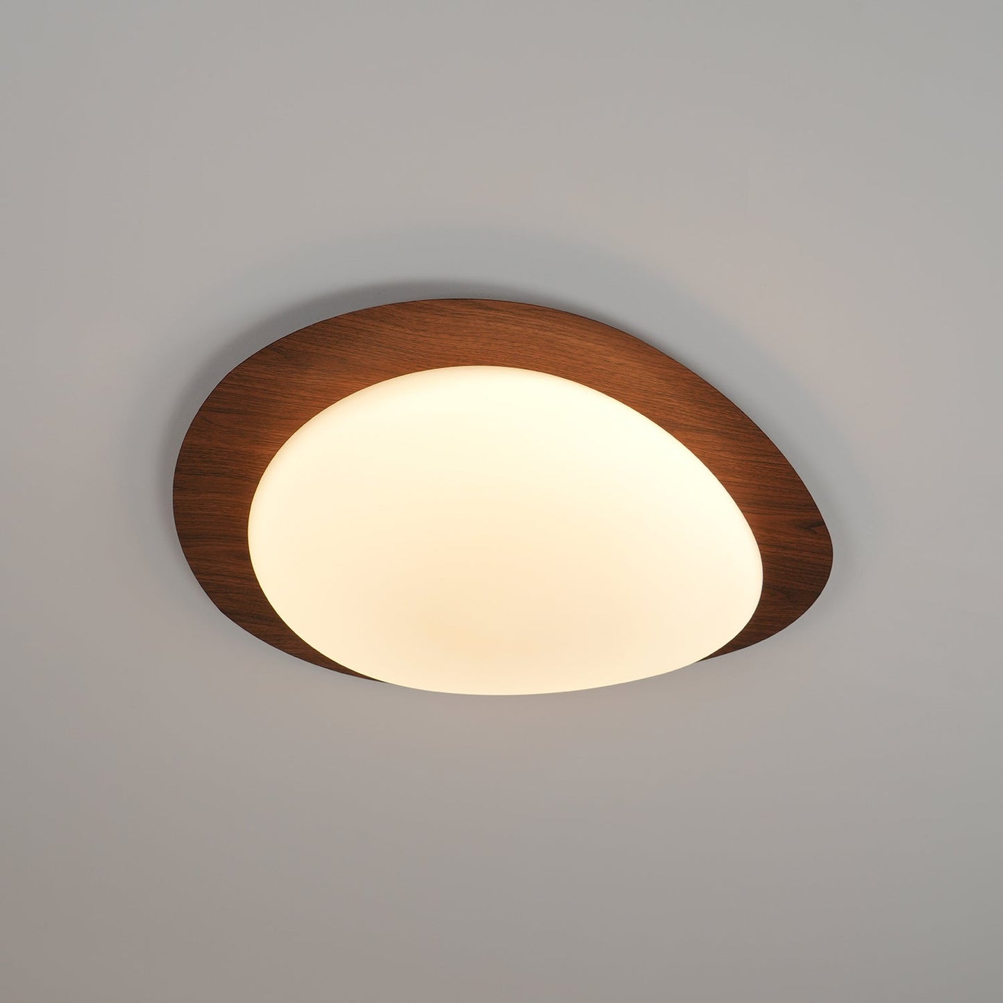 Nordic Ceiling Light | Ceiling Mount light fixture, Dimmable, Walnut Wood Grain Finish & Ideal for Indoor Home Decor