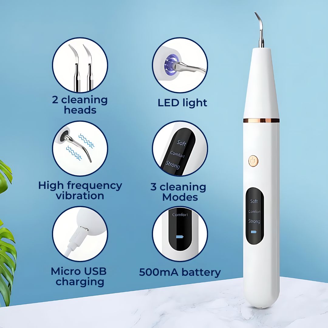 Ultrasonic Teeth Cleaner | Deep Plaque & Tartar Remover for Home Use, Promotes Gum Health