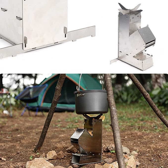 Portable Outdoor Rocket Wood Burning Stove | Efficient, Lightweight & Ideal for Camping and Backyard Gatherings