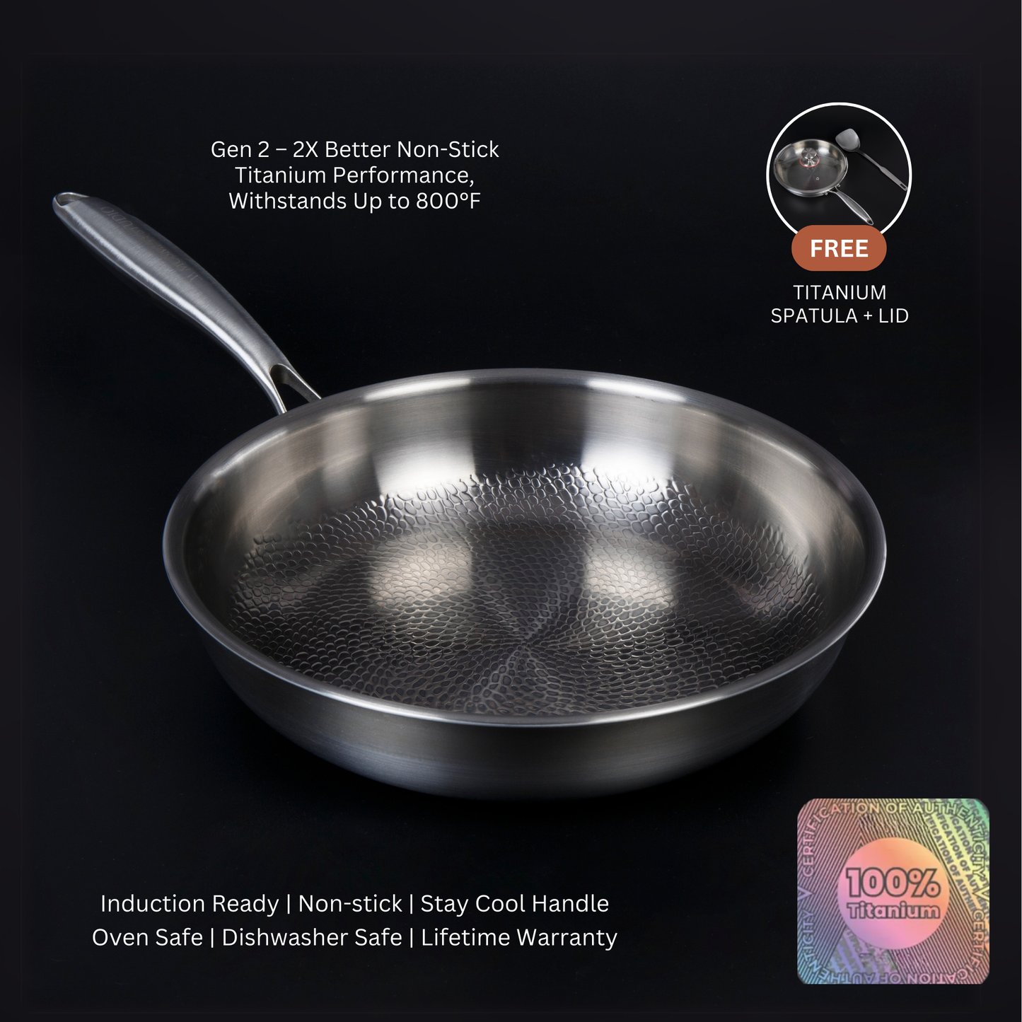 Titanium Frying Pan | Best Non Stick Frying Pan for Healthy Cooking – Non Toxic, Durable & Naturally Non Stick Frying Pans