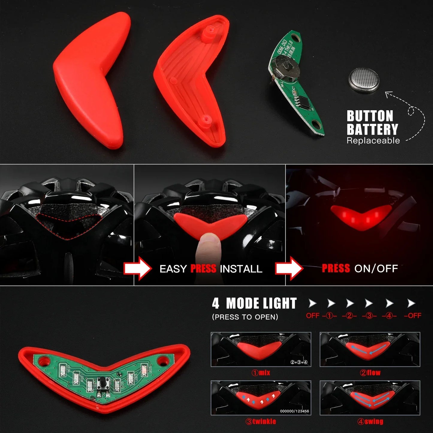 Bicycle Helmet | Lightweight, Integrated LED Rear Light & Optimal Safety for Men and Women