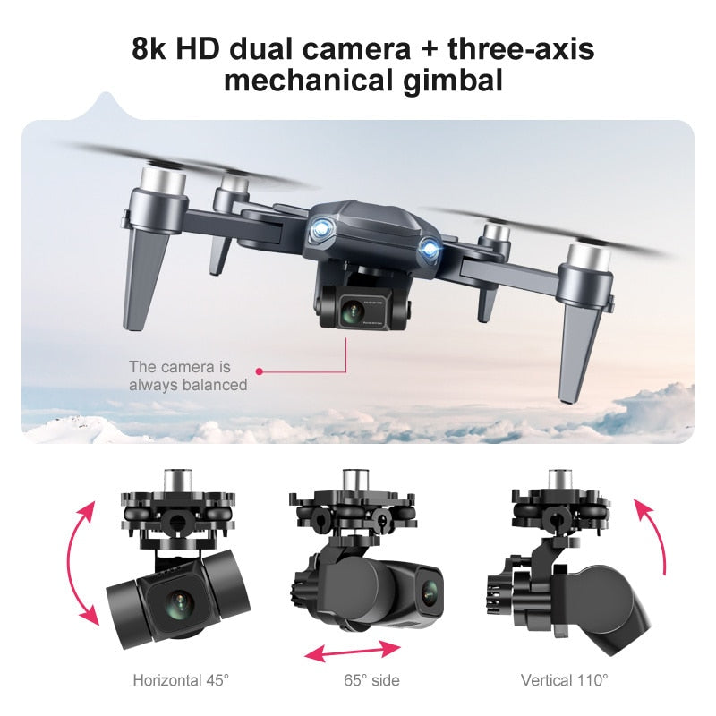 8K HD Dual Camera Drone with GPS and Brushless Motors for Aerial Photography and Videography
