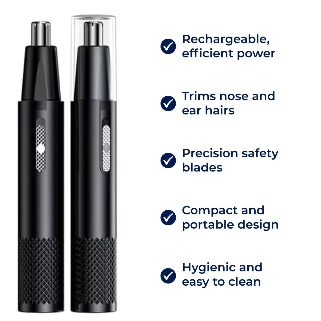 Rechargeable Nose Hair Trimmer | Cordless, Safe Blades & Portable Design | Best male and female nose hair trimmer