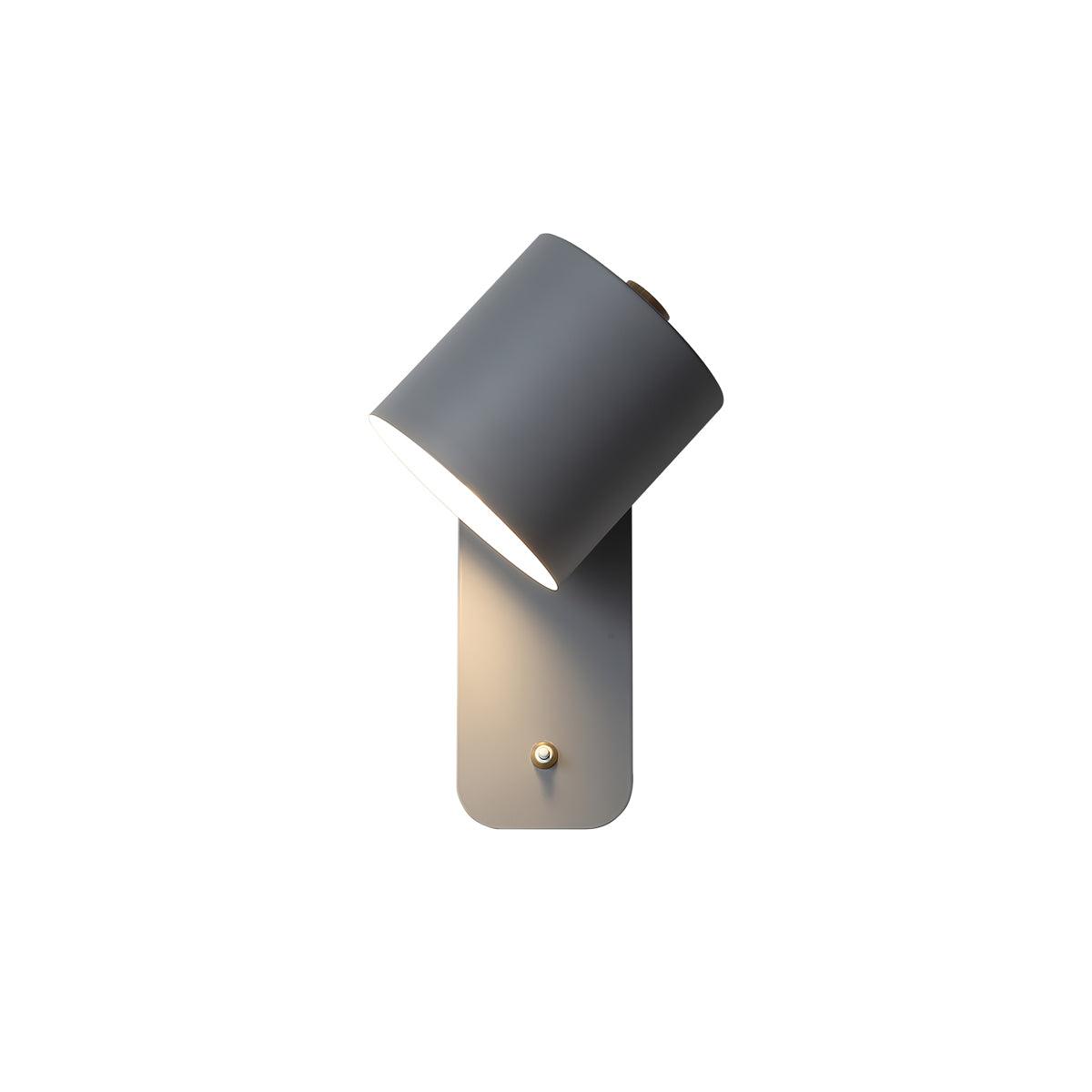 Rotatable Cylinder Plug-in Wall Lamp with Adjustable Brightness for Living Room & Bedroom Lighting