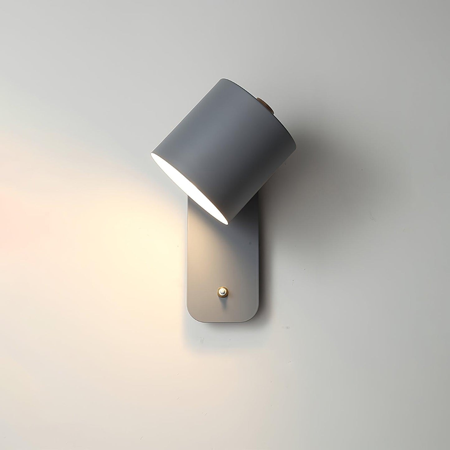 Rotatable Cylinder Plug-in Wall Lamp with Adjustable Brightness for Living Room & Bedroom Lighting