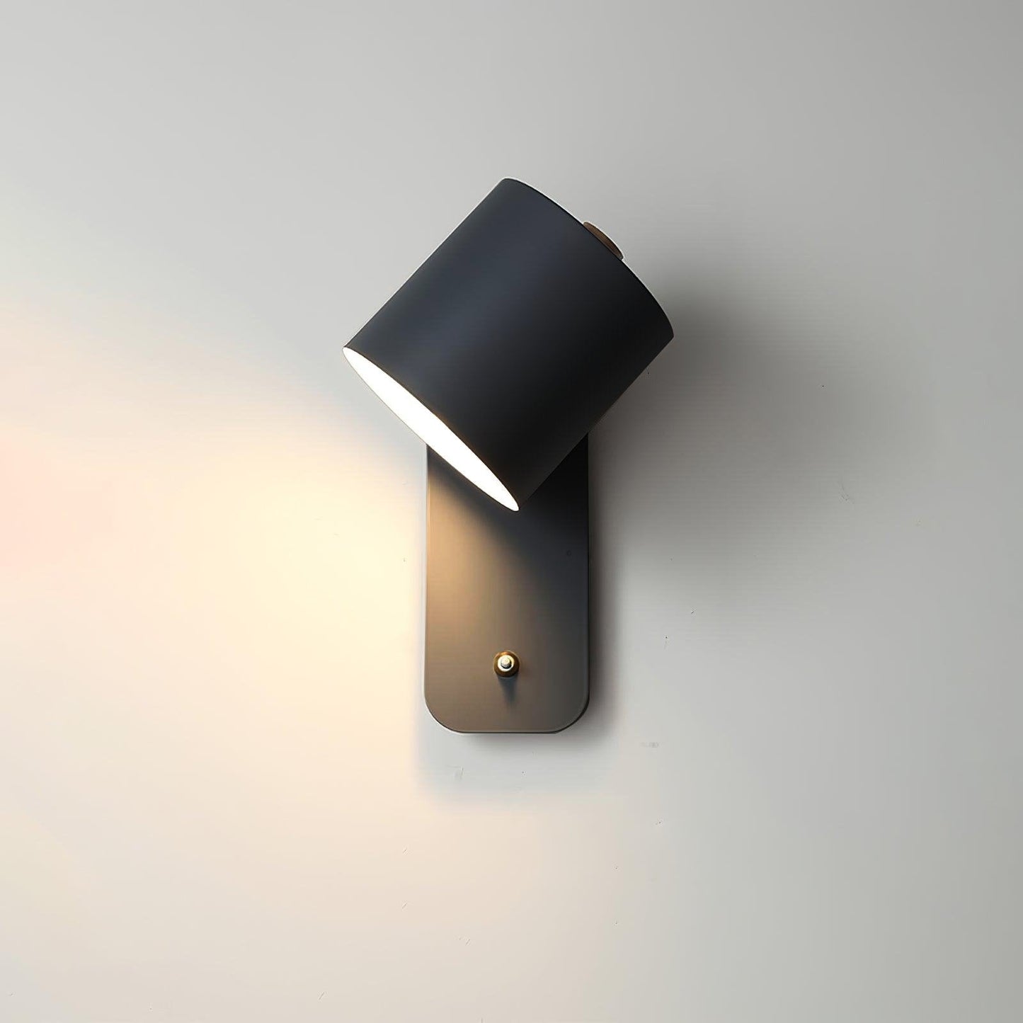 Rotatable Cylinder Plug-in Wall Lamp with Adjustable Brightness for Living Room & Bedroom Lighting