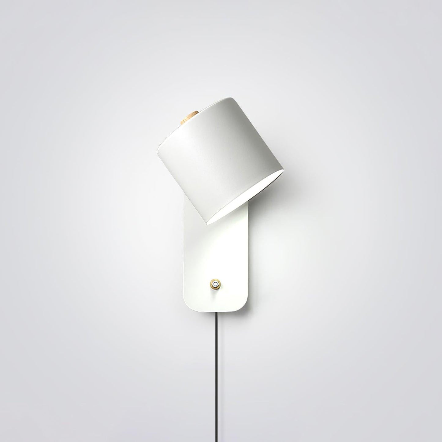 Rotatable Cylinder Plug-in Wall Lamp with Adjustable Brightness for Living Room & Bedroom Lighting