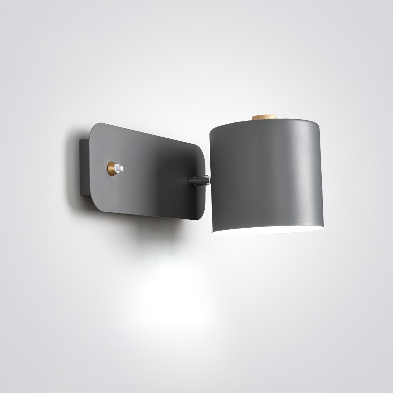 Rotatable Cylinder Plug-in Wall Lamp with Adjustable Brightness for Living Room & Bedroom Lighting