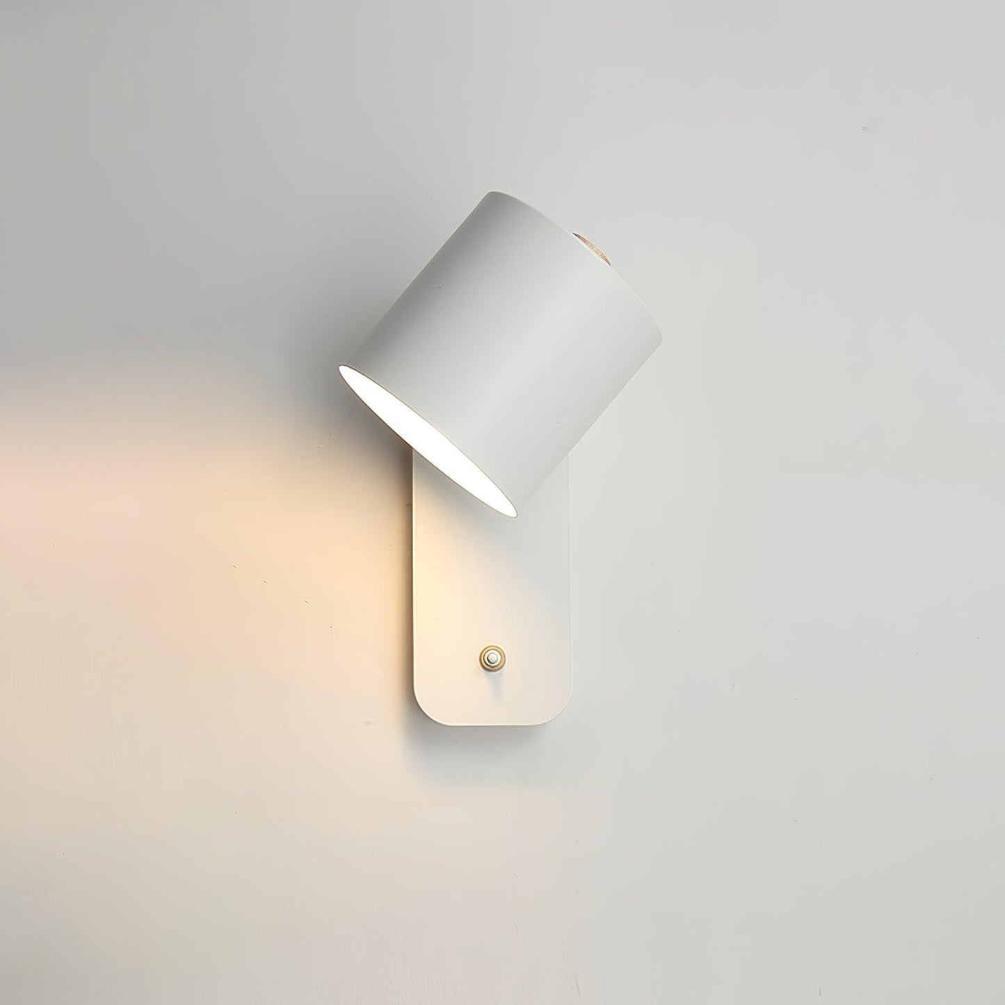 Rotatable Cylinder Plug-in Wall Lamp with Adjustable Brightness for Living Room & Bedroom Lighting