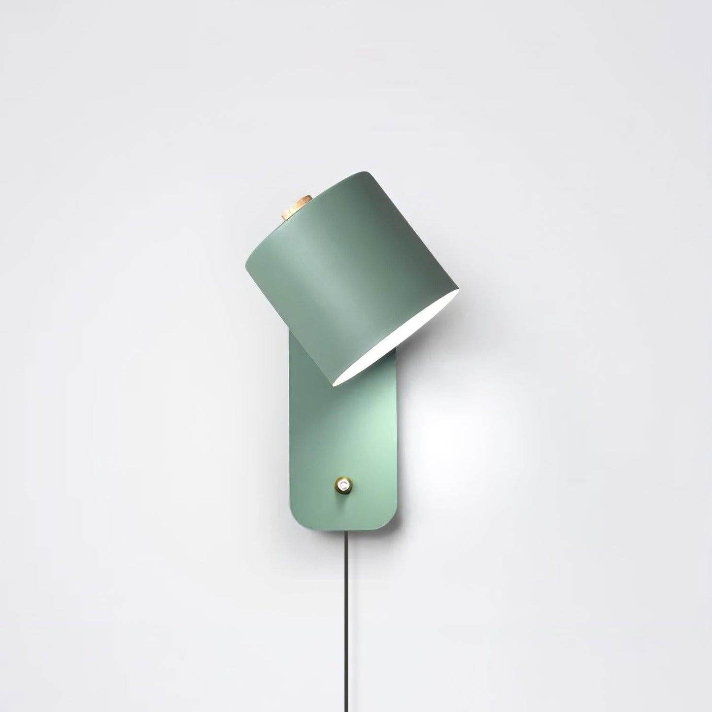 Rotatable Cylinder Plug-in Wall Lamp with Adjustable Brightness for Living Room & Bedroom Lighting