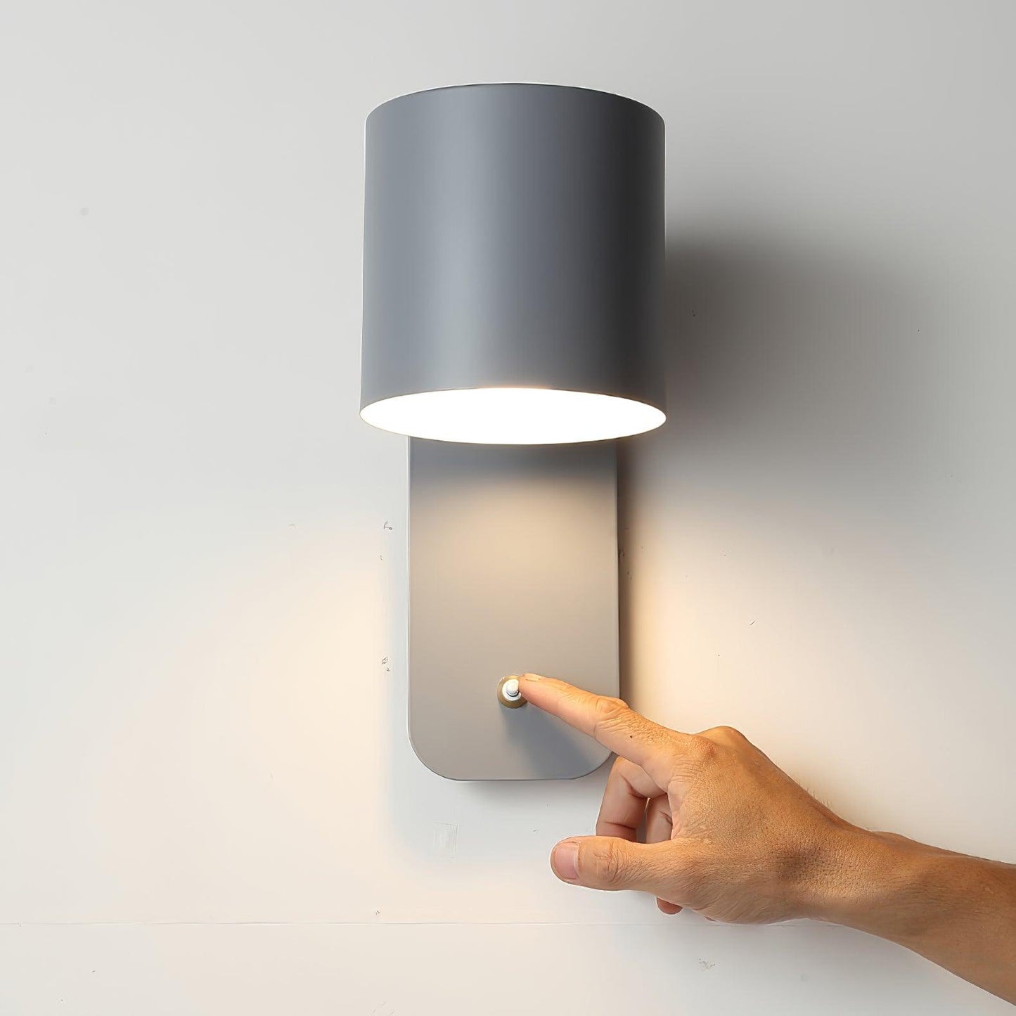 Rotatable Cylinder Plug-in Wall Lamp with Adjustable Brightness for Living Room & Bedroom Lighting