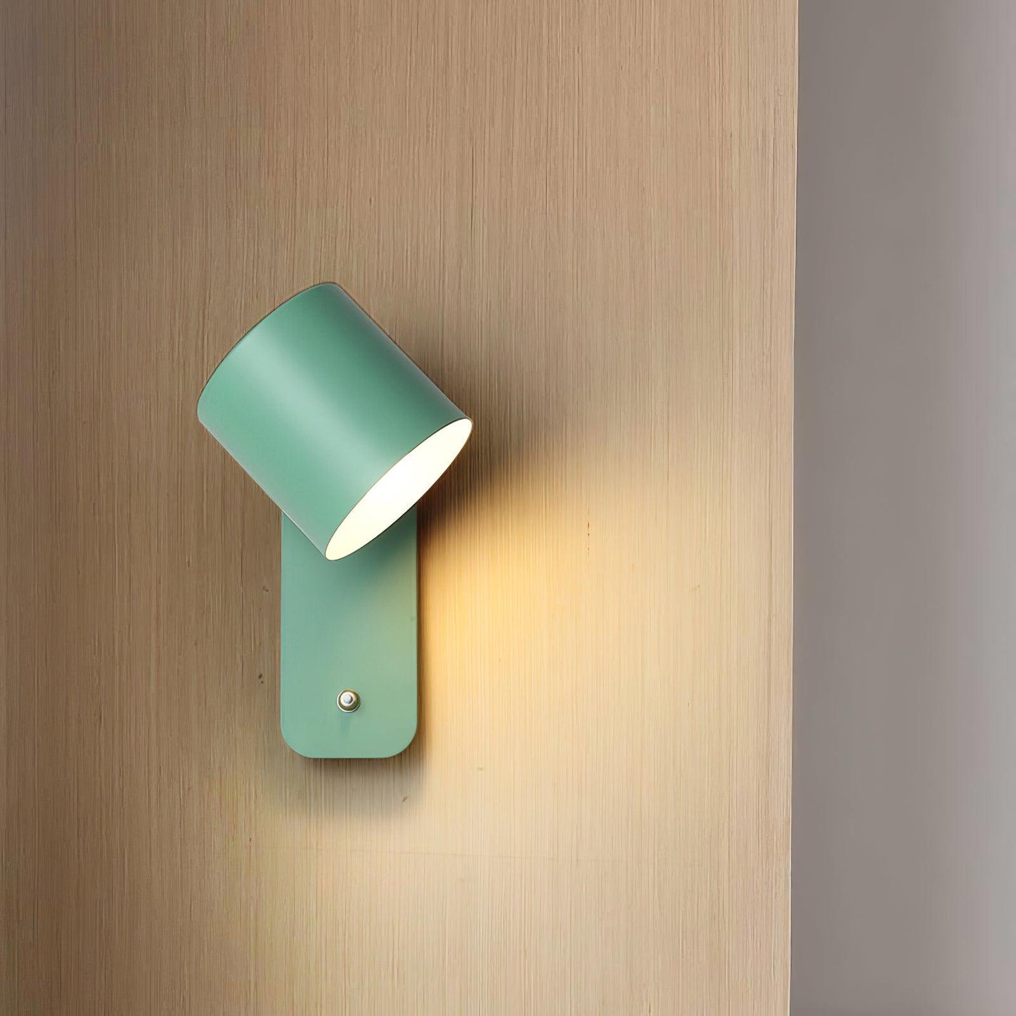 Rotatable Cylinder Plug-in Wall Lamp with Adjustable Brightness for Living Room & Bedroom Lighting