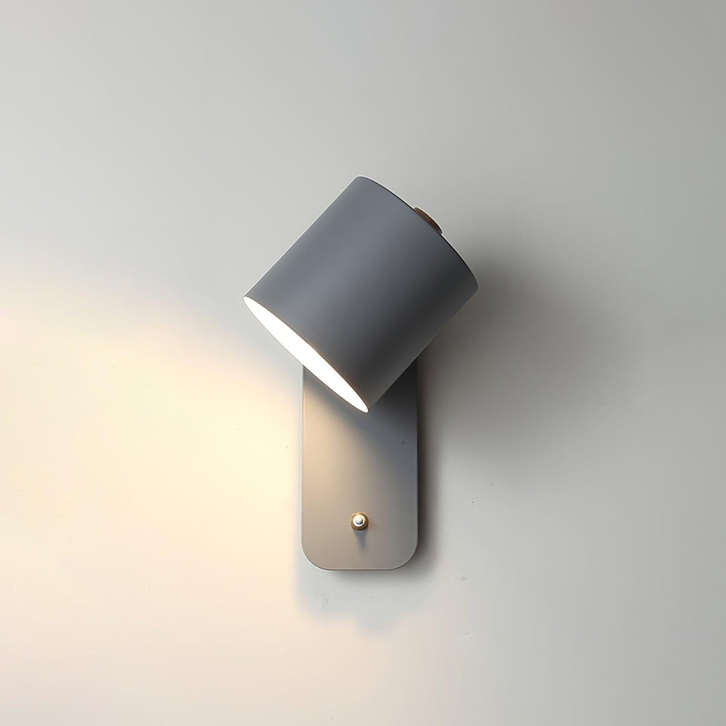 Rotatable Cylinder Plug-in Wall Lamp with Adjustable Brightness for Living Room & Bedroom Lighting