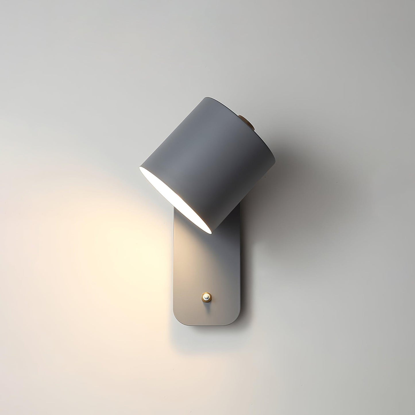 Rotatable Cylinder Plug-in Wall Lamp with Adjustable Brightness for Living Room & Bedroom Lighting