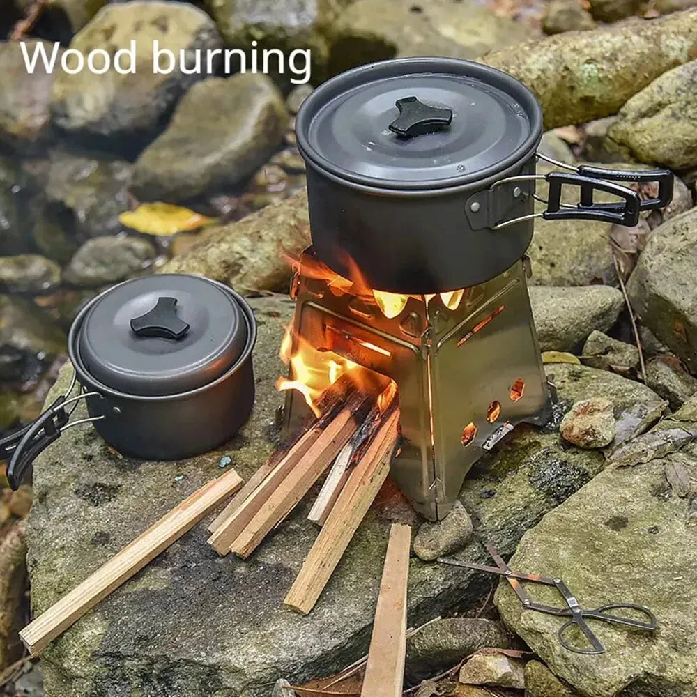 Portable Stainless Steel Camping Wood Stove | Lightweight, Foldable & Ideal for Hiking, BBQ, and Outdoor Activities