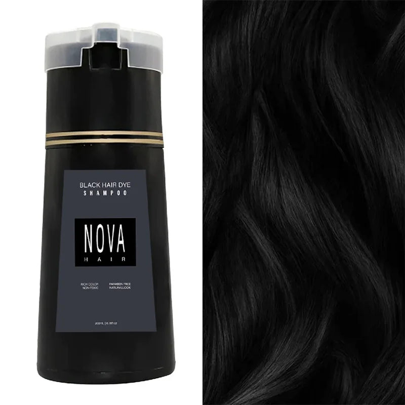NovaHair Instant Dye Shampoo – Get Natural Black Hair in Minutes