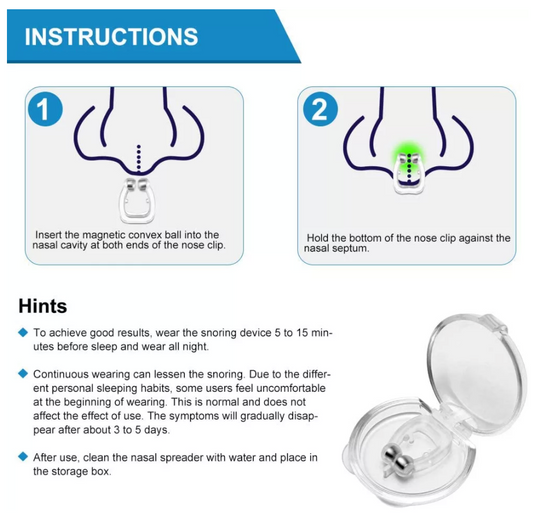 Snore Stopper Magnetic Nose Clips | Hypoallergenic, Comfortable & Effective for Better Sleep Quality