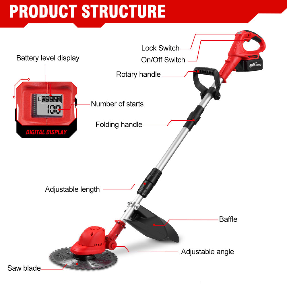 Cordless Grass Trimmer with PowerTrim Technology for Efficient Lawn Care and Edging