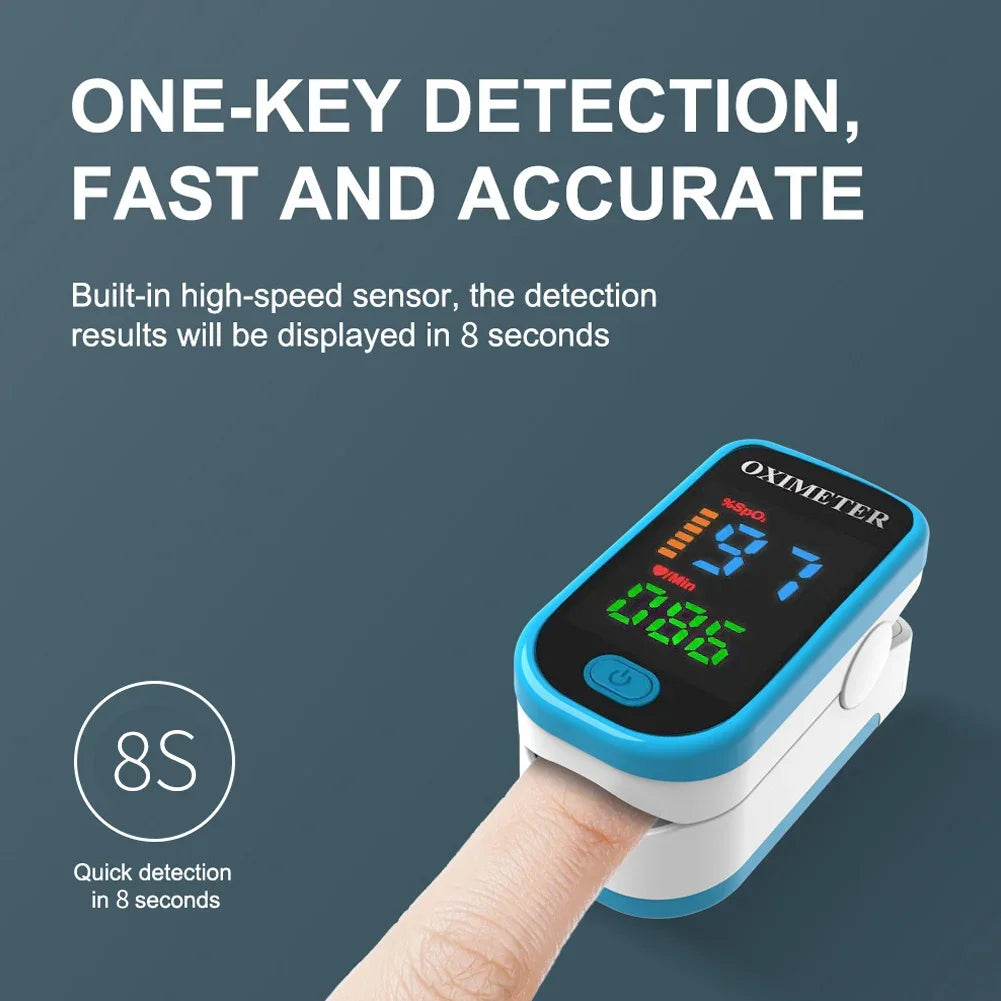 High-Precision Non-Invasive Blood Oxygen Monitor | Blood Glucose Meter | One-Button Operation, LED Display & Ideal for Diabetes Control in Home