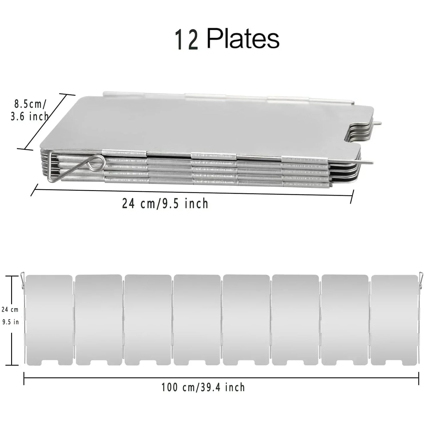 Folding Aluminum Stove Windscreen | Adjustable 9/10/12 Plates for Camping & Outdoor Cooking