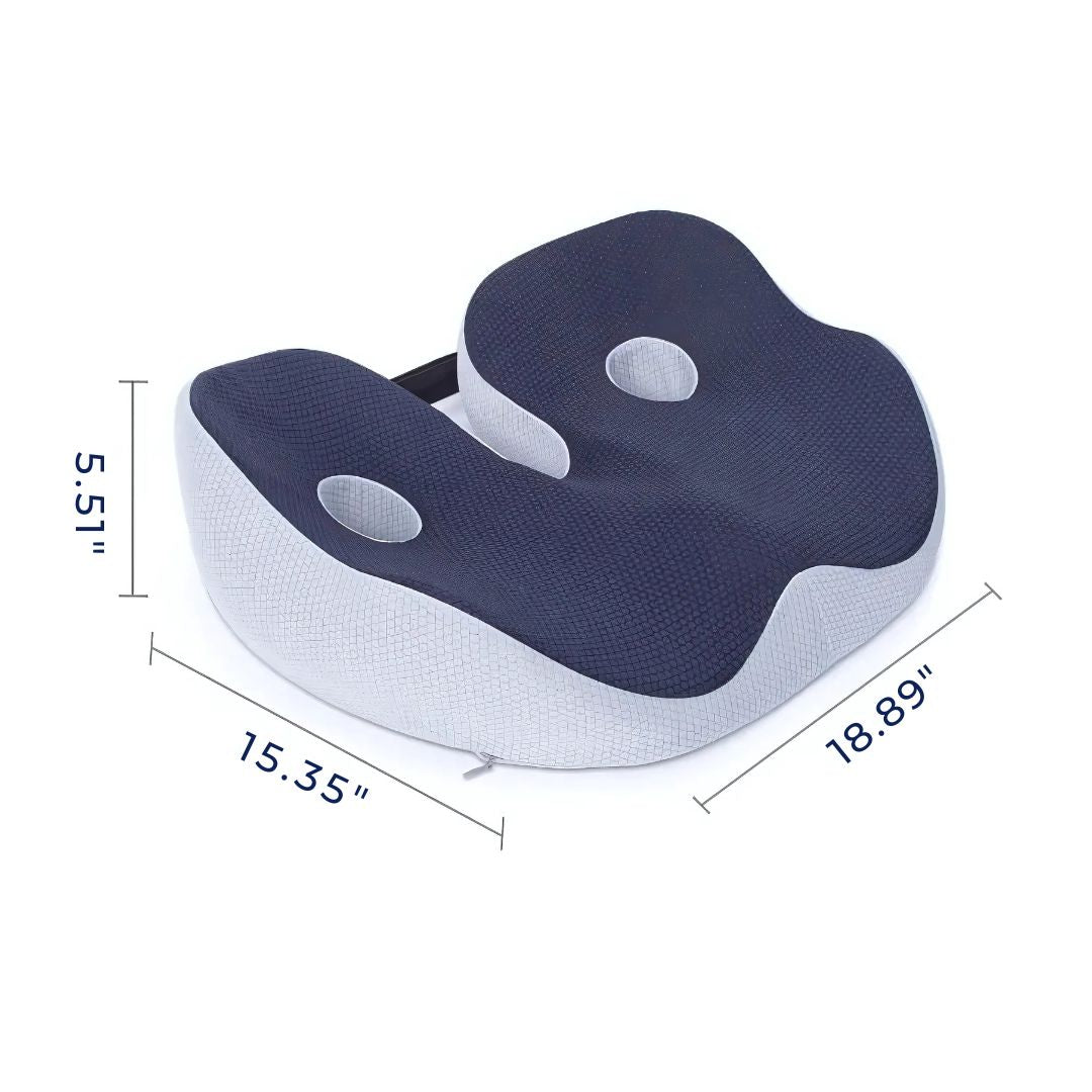 Memory Foam Seat Cushion | Adjustable Tailbone Relief & Posture Support for Office Chairs