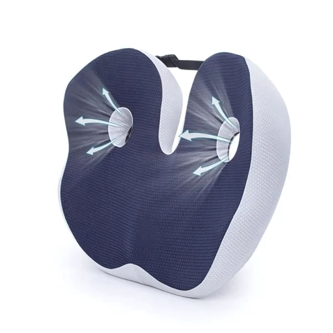 Memory Foam Seat Cushion | Adjustable Tailbone Relief & Posture Support for Office Chairs